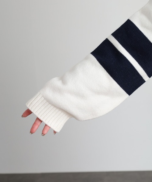 GUESS JEANS(ゲスジーンズ)の「GUESS JEANS ウール Vネックニットセーター(ニット/セーター・レディース・ブラック/クリーム・XS/S/M/L)」の21枚目の写真