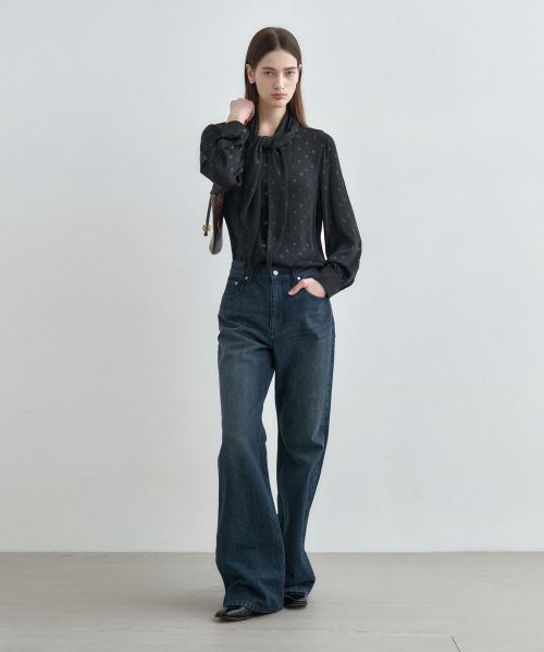 MONGDOL(モンドル)の「スカーフタイブラウスドットブラックMDBL004DOTBLACK(シャツ/ブラウス・レディース・その他・F)」の4枚目の写真
