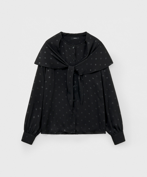 MONGDOL(モンドル)の「スカーフタイブラウスドットブラックMDBL004DOTBLACK(シャツ/ブラウス・レディース・その他・F)」の6枚目の写真