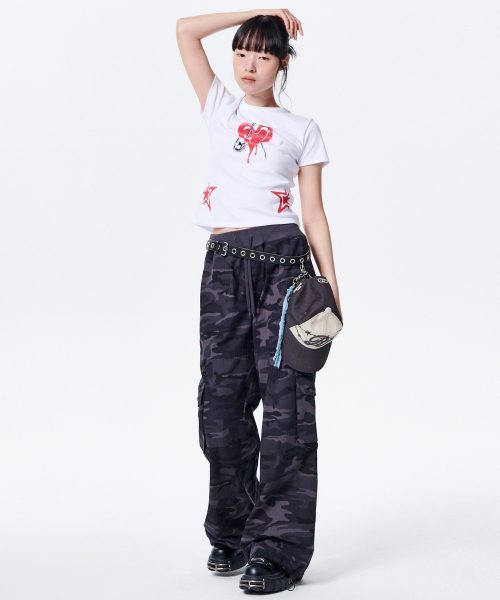 runningHIGH（ランニングハイ）の「メルティングハート H/S Tシャツ [ホワイト]（Tシャツ/カットソー・レディース・その他・FREE）」の2枚目の写真