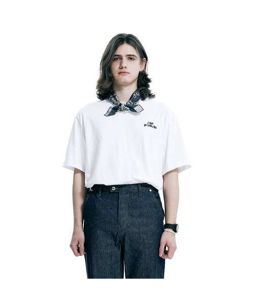 OURPOCKETS(アワーポケッツ)の「アワーポケットシグネチャーロゴTシャツ(ホワイト)(Tシャツ/カットソー・レディース・ホワイト・MEDIUM/X-LARGE)」の1枚目の写真