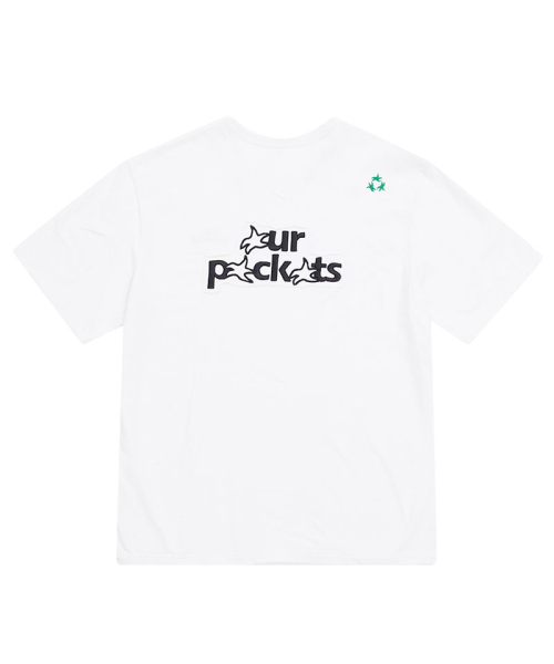 OURPOCKETS(アワーポケッツ)の「アワーポケットシグネチャーロゴTシャツ(ホワイト)(Tシャツ/カットソー・レディース・ホワイト・MEDIUM/X-LARGE)」の4枚目の写真