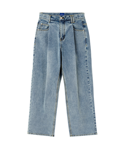 DECET(デケト)の「Deep Pleats Wide Jeans DCPT030LightBlue(デニムパンツ・レディース・その他・34/32/30/26/28)」の3枚目の写真