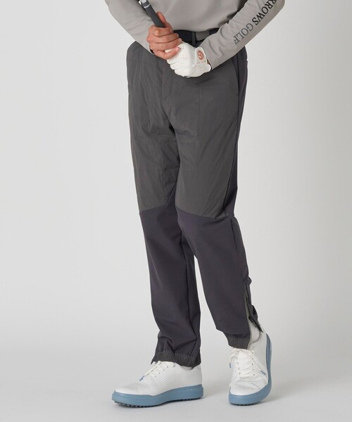 UNITED ARROWS GOLF（ユナイテッドアローズゴルフ）の「メンズ カルバック 裏地フリース 中わた入り ジョガーパンツ 撥水 ヨコストレッチ（その他パンツ・メンズ・ライトグレー/ブラック・XL/M/L）」の4枚目の写真