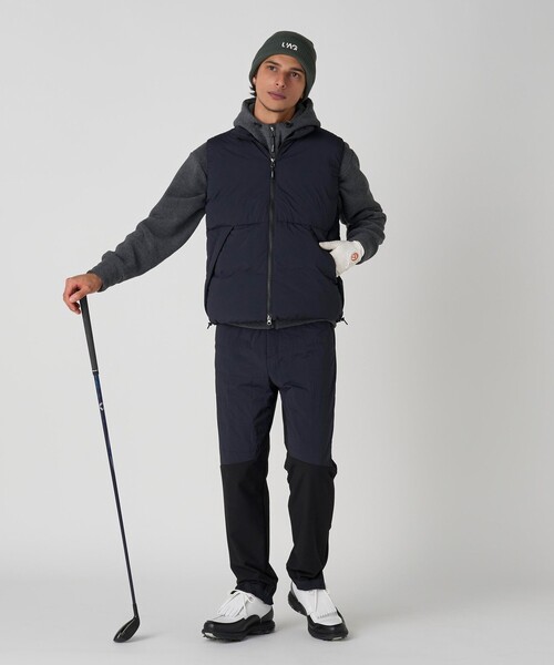 UNITED ARROWS GOLF（ユナイテッドアローズゴルフ）の「メンズ カルバック 裏地フリース 中わた入り ジョガーパンツ 撥水 ヨコストレッチ（その他パンツ・メンズ・ライトグレー/ブラック・XL/M/L）」の9枚目の写真