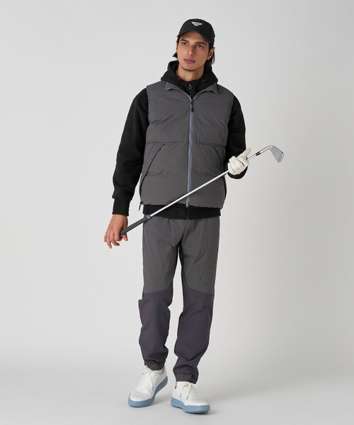 UNITED ARROWS GOLF（ユナイテッドアローズゴルフ）の「メンズ カルバック 裏地フリース 中わた入り ジョガーパンツ 撥水 ヨコストレッチ（その他パンツ・メンズ・ライトグレー/ブラック・XL/M/L）」の12枚目の写真