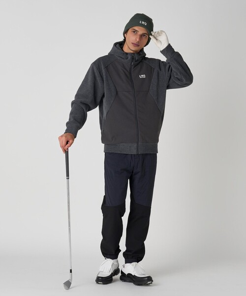 UNITED ARROWS GOLF（ユナイテッドアローズゴルフ）の「メンズ カルバック 裏地フリース 中わた入り ジョガーパンツ 撥水 ヨコストレッチ（その他パンツ・メンズ・ライトグレー/ブラック・XL/M/L）」の15枚目の写真