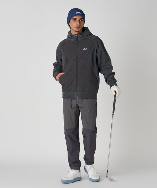 UNITED ARROWS GOLF（ユナイテッドアローズゴルフ）の「メンズ カルバック 裏地フリース 中わた入り ジョガーパンツ 撥水 ヨコストレッチ（その他パンツ・メンズ・ライトグレー/ブラック・XL/M/L）」の20枚目の写真