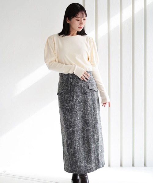 Ruwan yu（ルワンユー）の「フロントスリットロングストレートスカート【大きいサイズ対応】（スカート・レディース・ブラック・L/LL/3L/4L）」の3枚目の写真
