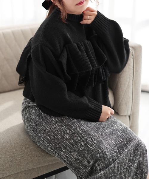 Ruwan yu（ルワンユー）の「フロントスリットロングストレートスカート【大きいサイズ対応】（スカート・レディース・ブラック・L/LL/3L/4L）」の9枚目の写真