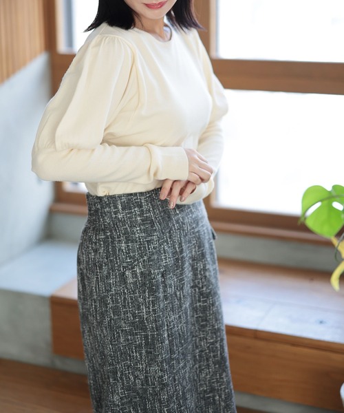 Ruwan yu（ルワンユー）の「フロントスリットロングストレートスカート【大きいサイズ対応】（スカート・レディース・ブラック・L/LL/3L/4L）」の10枚目の写真