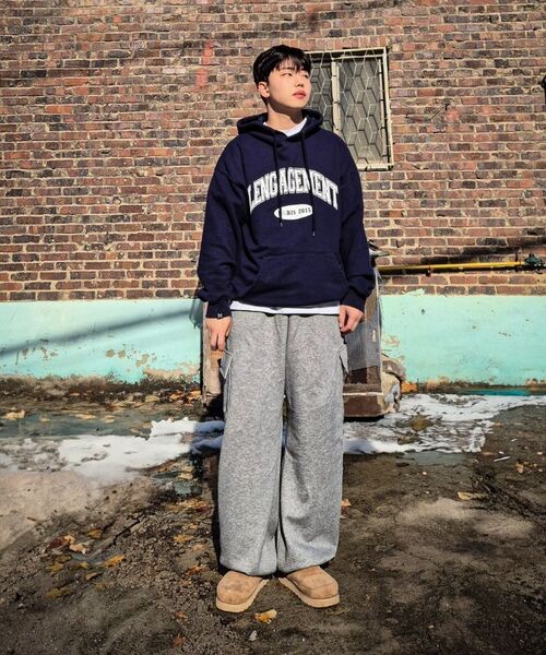 LENGAGEMENT（ランガージュマン）の「アーチロゴフードパーカー [ネイビー]（パーカー・レディース・その他・MEDIUM/LARGE/X-LARGE）」の17枚目の写真
