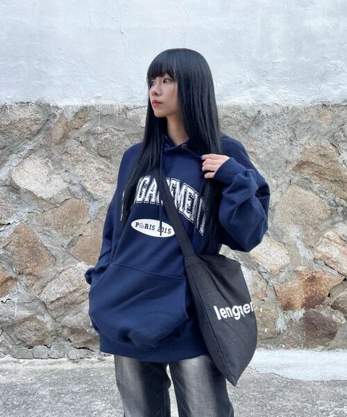 LENGAGEMENT（ランガージュマン）の「アーチロゴフードパーカー [ネイビー]（パーカー・レディース・その他・MEDIUM/LARGE/X-LARGE）」の8枚目の写真