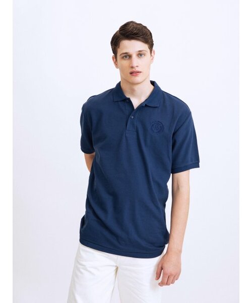 ROYAL CLUB HOLIDAY（ロイヤルクラブホリデー）の「RCH エンブレム ピケカラー 半袖Tシャツ ネイビー（ポロシャツ・メンズ・ネイビー・SMALL/MEDIUM/LARGE）」の5枚目の写真