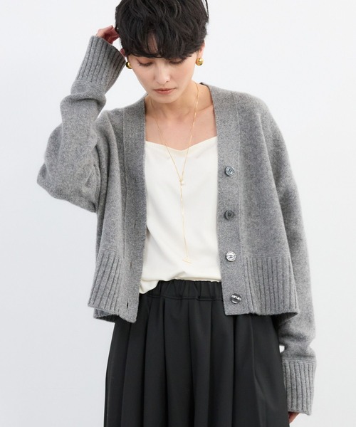 BARNYARDSTORM（バンヤードストーム）の「BARNYARDSTORM / ショートウールカーディガン（カーディガン/ボレロ・レディース・グレー/オフホワイト/ブラック・FREE）」の3枚目の写真