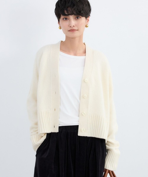 BARNYARDSTORM（バンヤードストーム）の「BARNYARDSTORM / ショートウールカーディガン（カーディガン/ボレロ・レディース・グレー/オフホワイト/ブラック・FREE）」の2枚目の写真