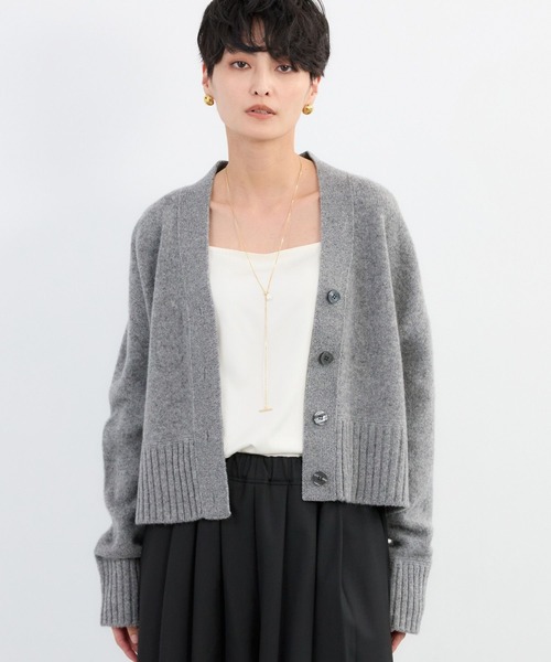 BARNYARDSTORM（バンヤードストーム）の「BARNYARDSTORM / ショートウールカーディガン（カーディガン/ボレロ・レディース・グレー/オフホワイト/ブラック・FREE）」の5枚目の写真
