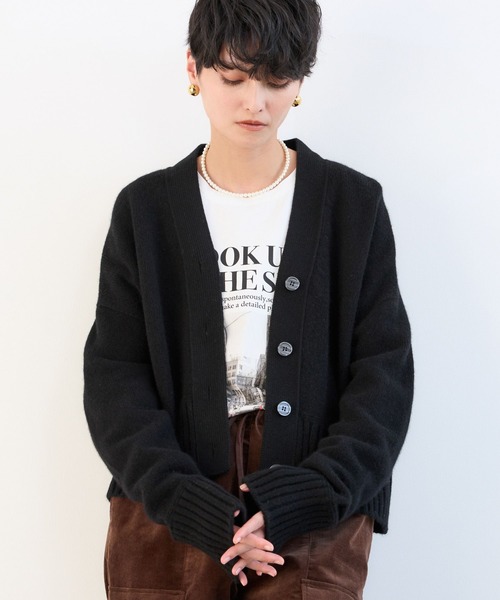 BARNYARDSTORM（バンヤードストーム）の「BARNYARDSTORM / ショートウールカーディガン（カーディガン/ボレロ・レディース・グレー/オフホワイト/ブラック・FREE）」の9枚目の写真