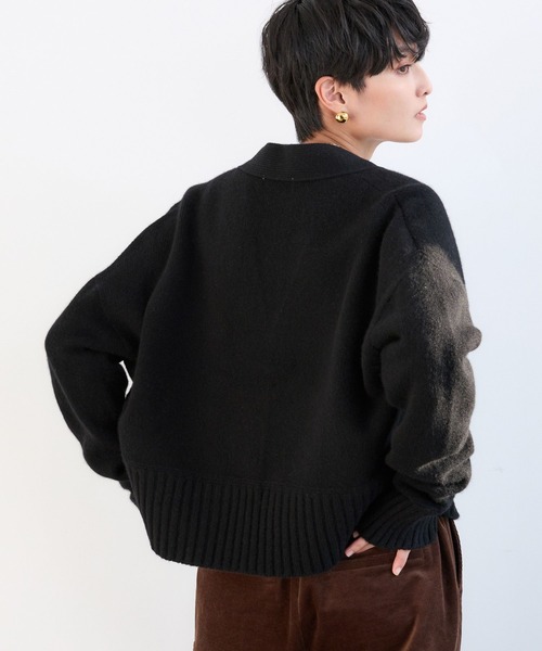 BARNYARDSTORM（バンヤードストーム）の「BARNYARDSTORM / ショートウールカーディガン（カーディガン/ボレロ・レディース・グレー/オフホワイト/ブラック・FREE）」の12枚目の写真