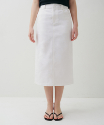 BACK POCKET LONG SKIRT IVORY