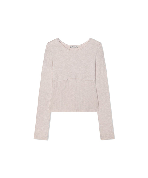 Yuje（ユジェ）の「BELLY TOP (6color, 2size)（Tシャツ/カットソー・レディース・チャコールグレー/ブラック/アイボリー/Beige/スカイブルー/ピンクベージュ・SMALL/MEDIUM）」の6枚目の写真