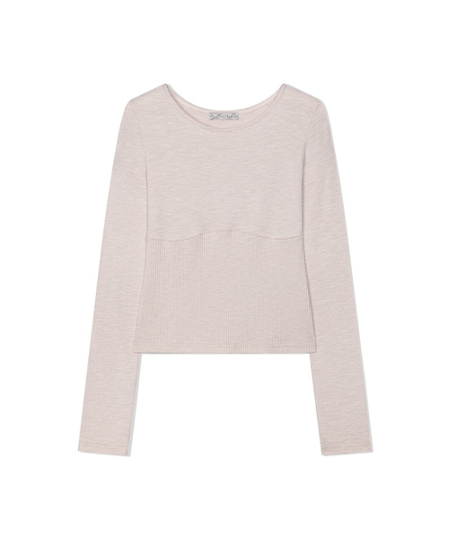 Yuje（ユジェ）の「BELLY TOP (6color, 2size)（Tシャツ/カットソー・レディース・チャコールグレー/ブラック/アイボリー/Beige/スカイブルー/ピンクベージュ・SMALL/MEDIUM）」の15枚目の写真