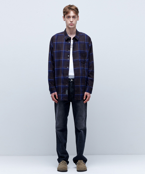 ANYTIME LOREAK(エニタイムロレーク)の「COSMOS CHECK SHIRT - BROWN(シャツ/ブラウス・レディース・その他・MEDIUM/LARGE)」の2枚目の写真