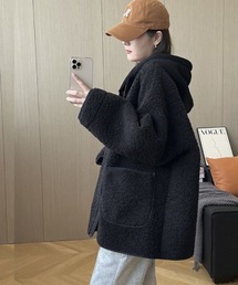 Ritzy | 帽子切り替え　フェイクムートンコート(ムートンコート)