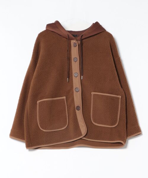 Ritzy(リッツィー)の「帽子切り替え フェイクムートンコート(ムートンコート・レディース・ベージュ/ブラウン/ブラック・M/L)」の16枚目の写真