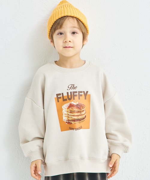 pairmanon(ペアマノン)の「【ぬくふわ】ユニセックス 裏起毛 フード フォトプリント トレーナー(スウェット・キッズ・アイボリー/ネイビー/ベージュ・150/140/130/120/110/100/90)」の3枚目の写真