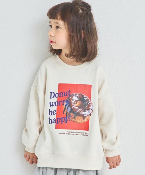 pairmanon(ペアマノン)の「【ぬくふわ】ユニセックス 裏起毛 フード フォトプリント トレーナー(スウェット・キッズ・アイボリー/ネイビー/ベージュ・150/140/130/120/110/100/90)」の2枚目の写真