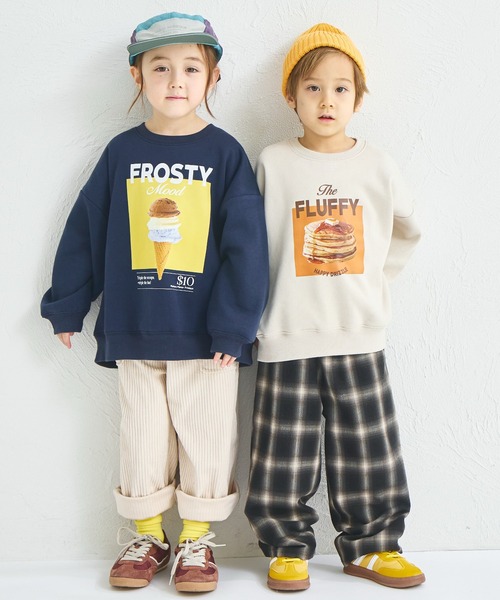 pairmanon(ペアマノン)の「【ぬくふわ】ユニセックス 裏起毛 フード フォトプリント トレーナー(スウェット・キッズ・アイボリー/ネイビー/ベージュ・150/140/130/120/110/100/90)」の15枚目の写真