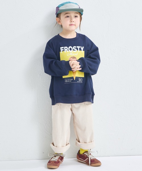 pairmanon(ペアマノン)の「【ぬくふわ】ユニセックス 裏起毛 フード フォトプリント トレーナー(スウェット・キッズ・アイボリー/ネイビー/ベージュ・150/140/130/120/110/100/90)」の17枚目の写真