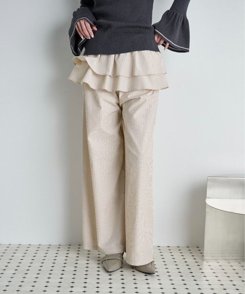 THE YOn(ザヨン)の「ラッフルベルトセットストライプイージーパンツ(その他パンツ・レディース・グレー/ウィート/サックスブルー・FREE)」の16枚目の写真