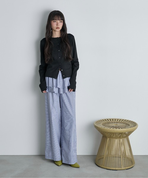 THE YOn(ザヨン)の「ラッフルベルトセットストライプイージーパンツ(その他パンツ・レディース・グレー/ウィート/サックスブルー・FREE)」の9枚目の写真