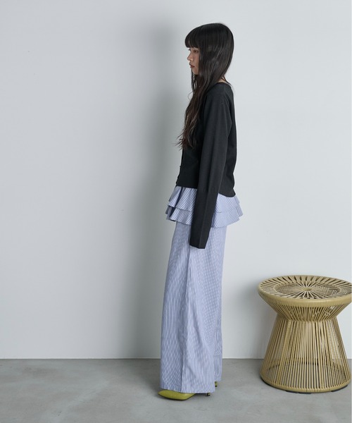 THE YOn(ザヨン)の「ラッフルベルトセットストライプイージーパンツ(その他パンツ・レディース・グレー/ウィート/サックスブルー・FREE)」の11枚目の写真