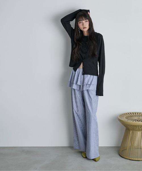 THE YOn(ザヨン)の「ラッフルベルトセットストライプイージーパンツ(その他パンツ・レディース・グレー/ウィート/サックスブルー・FREE)」の10枚目の写真