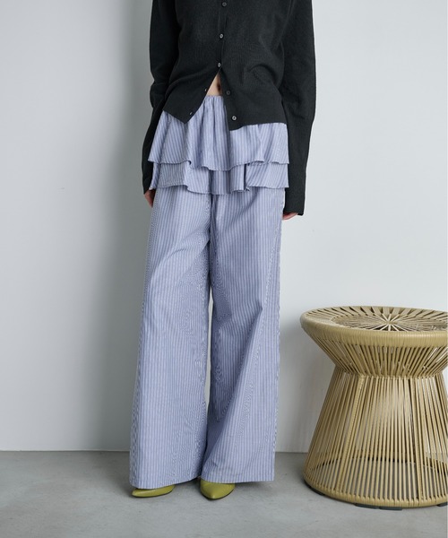 THE YOn(ザヨン)の「ラッフルベルトセットストライプイージーパンツ(その他パンツ・レディース・グレー/ウィート/サックスブルー・FREE)」の5枚目の写真