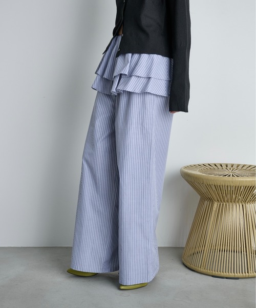 THE YOn(ザヨン)の「ラッフルベルトセットストライプイージーパンツ(その他パンツ・レディース・グレー/ウィート/サックスブルー・FREE)」の6枚目の写真