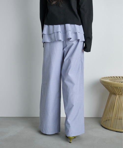 THE YOn(ザヨン)の「ラッフルベルトセットストライプイージーパンツ(その他パンツ・レディース・グレー/ウィート/サックスブルー・FREE)」の8枚目の写真