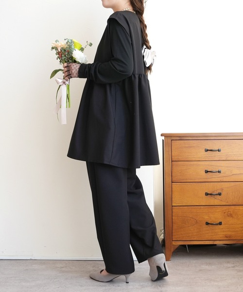 reca（レカ）の「ペプラムベスト×カーブパンツ2点セット（スーツセット・レディース・グレー/ブラック・L/M）」の10枚目の写真