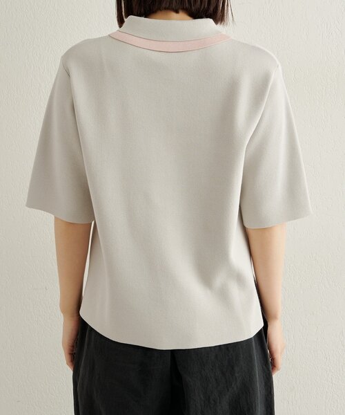 Omekashi（オメカシ）の「バイカラーポロニット（ニット/セーター・レディース・グレー/オフホワイト/ブラック・FREE）」の22枚目の写真