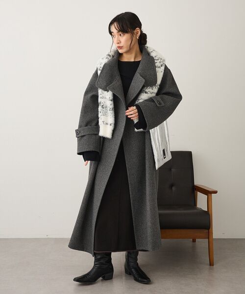 CRAFT STANDARD BOUTIQUE（クラフトスタンダードブティック）の「メルトンロングコート（その他アウター・レディース・キャメル/杢グレー・FREE）」の9枚目の写真