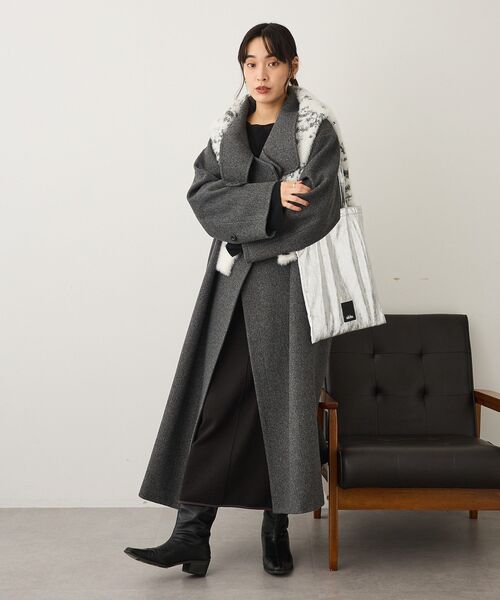 CRAFT STANDARD BOUTIQUE（クラフトスタンダードブティック）の「メルトンロングコート（その他アウター・レディース・キャメル/杢グレー・FREE）」の10枚目の写真