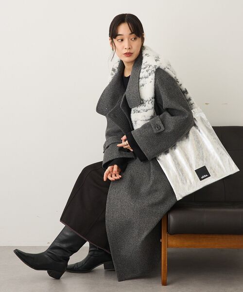 CRAFT STANDARD BOUTIQUE（クラフトスタンダードブティック）の「メルトンロングコート（その他アウター・レディース・キャメル/杢グレー・FREE）」の11枚目の写真