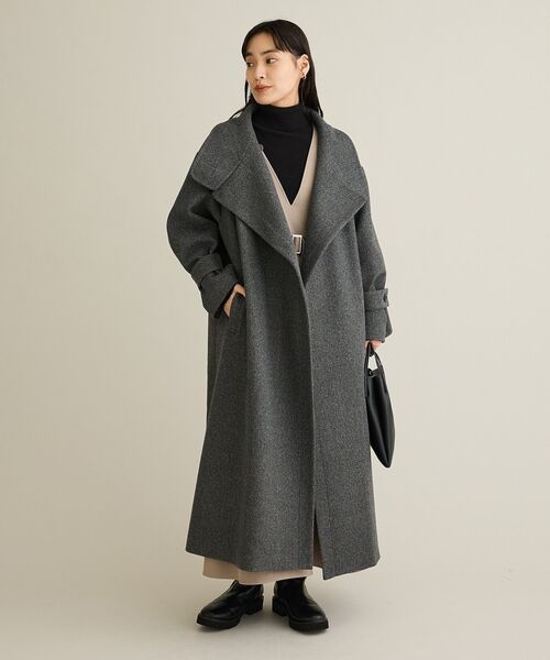 CRAFT STANDARD BOUTIQUE（クラフトスタンダードブティック）の「メルトンロングコート（その他アウター・レディース・キャメル/杢グレー・FREE）」の12枚目の写真