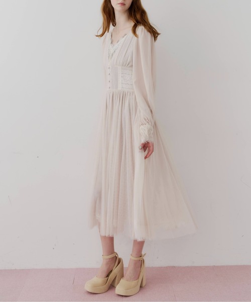 J1U by LA BELLE ETUDE（ジユウバイラベルエチュード）の「GRIMM Ⅱ（ワンピース・レディース・ライトベージュ/ネイビー/ライトグリーン・FREE）」の10枚目の写真