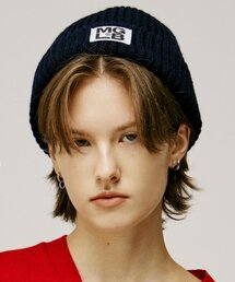 MATCHGLOBE（マッチグローブ）の「ラベルパッチニットビーニー(ネイビー)（ニットキャップ/ビーニー）」