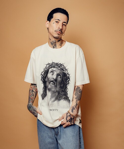 Subciety(サブサエティ)の「Jesus tee(Tシャツ/カットソー・メンズ・ホワイト/グリーン/ブラック・SMALL/MEDIUM/LARGE/X-LARGE)」の14枚目の写真