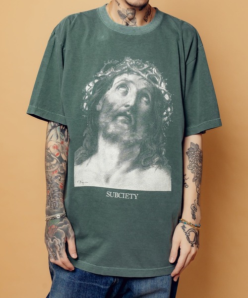 Subciety(サブサエティ)の「Jesus tee(Tシャツ/カットソー・メンズ・ホワイト/グリーン/ブラック・SMALL/MEDIUM/LARGE/X-LARGE)」の3枚目の写真